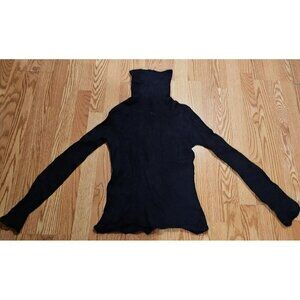 Banana Republic Women Medium Black Merino Wool Mohair Turtleneck Casual